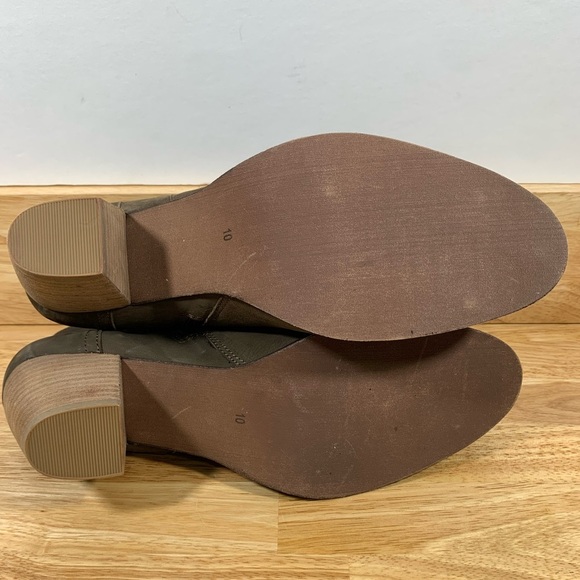 NEW Diba 10 Green Brown Sequoia Suede Leather Zip Booties - Picture 7 of 8